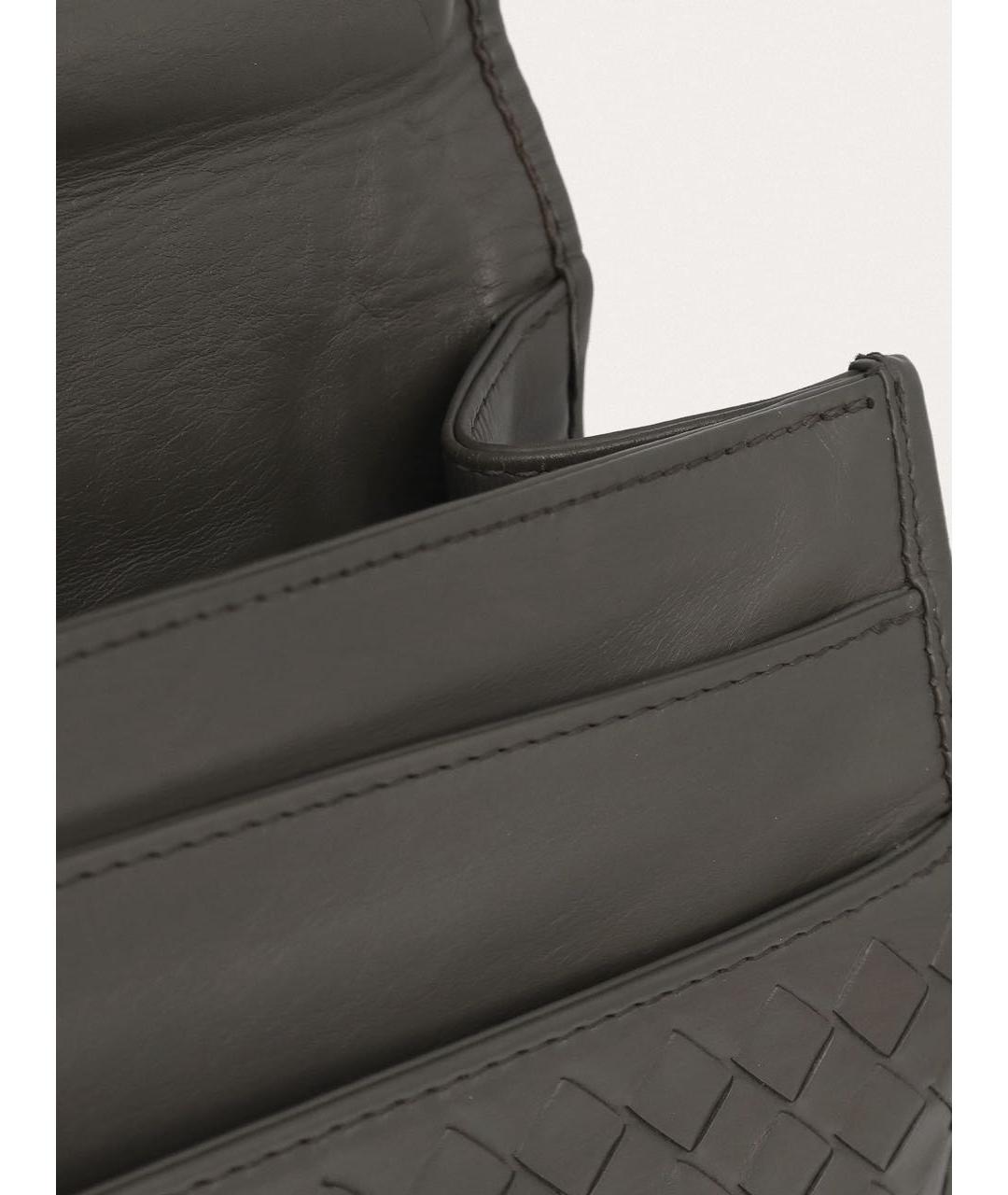 BOTTEGA VENETA Серый кожаный портфель, фото 4