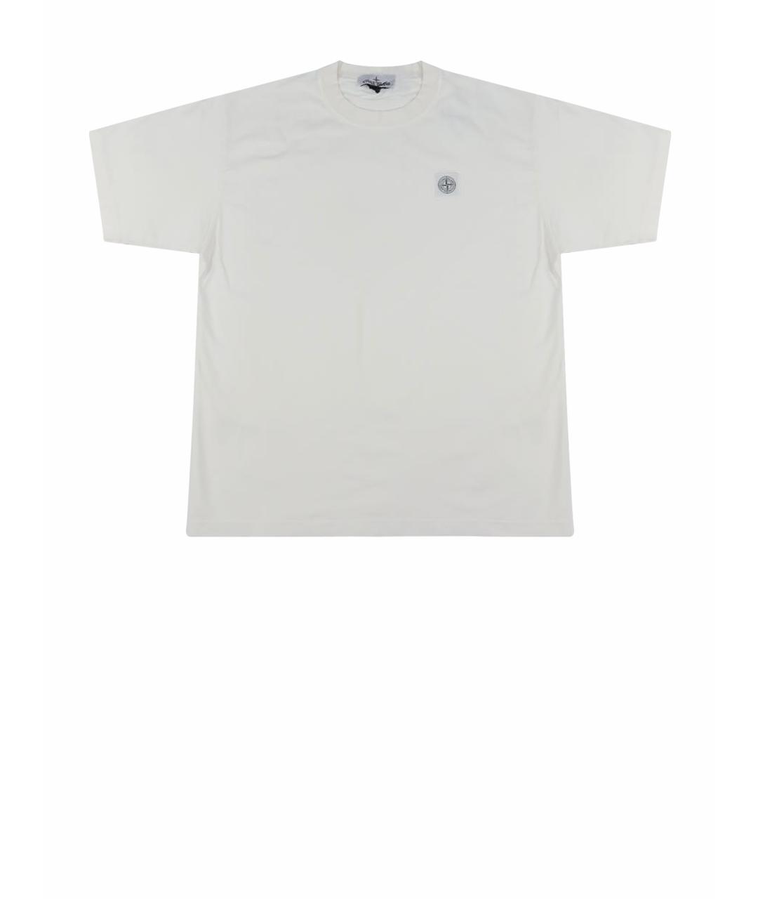 STONE ISLAND Белая хлопковая футболка, фото 1
