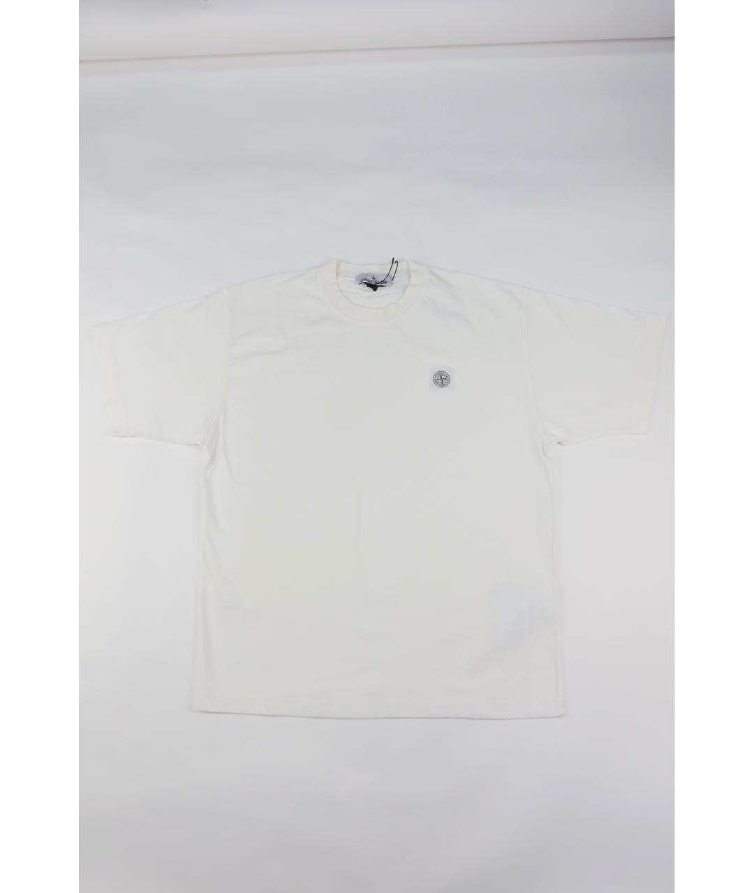 STONE ISLAND Белая хлопковая футболка, фото 5