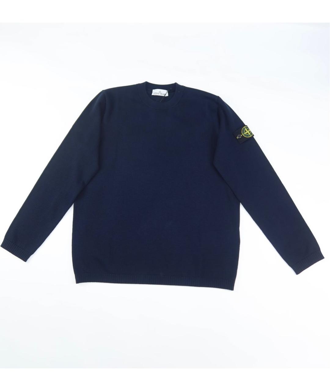 STONE ISLAND Темно-синий шерстяной джемпер / свитер, фото 1