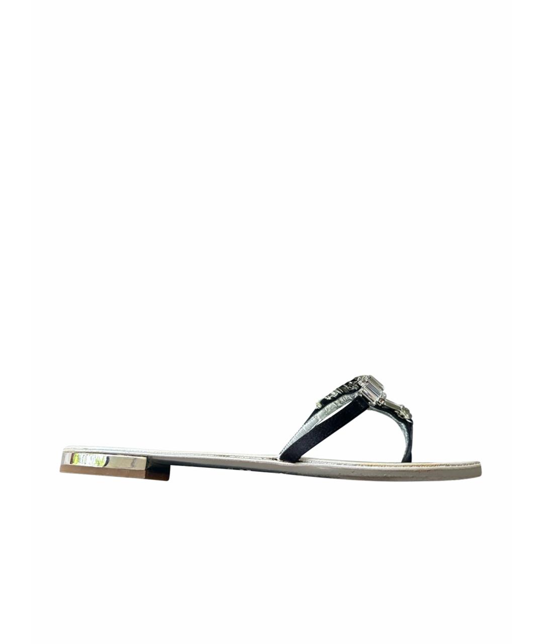 GIUSEPPE ZANOTTI DESIGN Серебряные кожаные босоножки, фото 1
