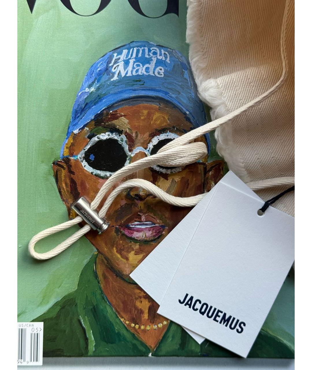 JACQUEMUS Бежевая хлопковая панама, фото 7