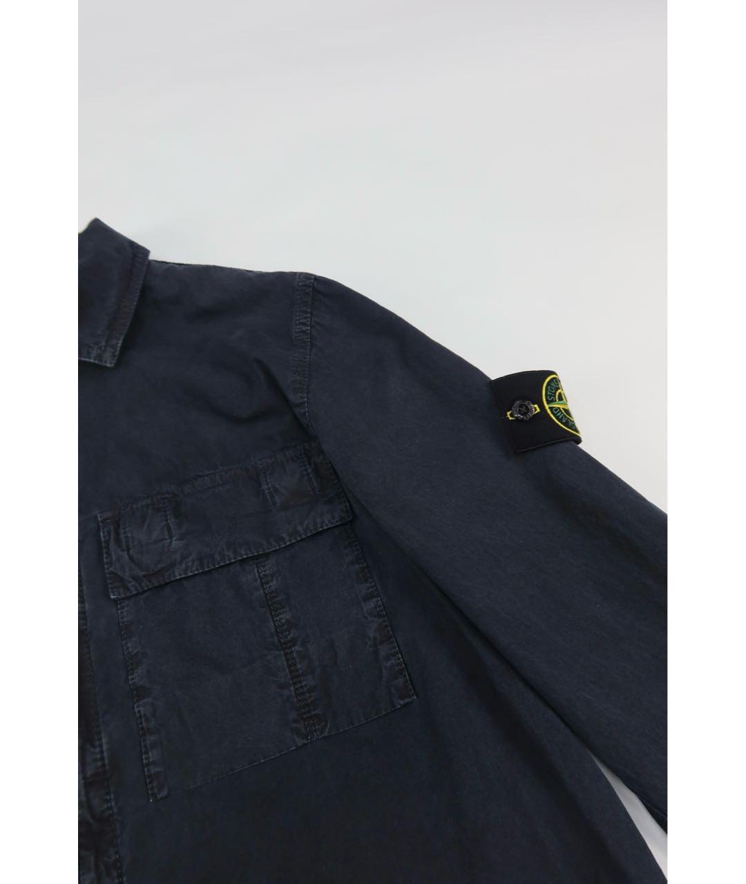 STONE ISLAND Синяя хлопковая кэжуал рубашка, фото 3