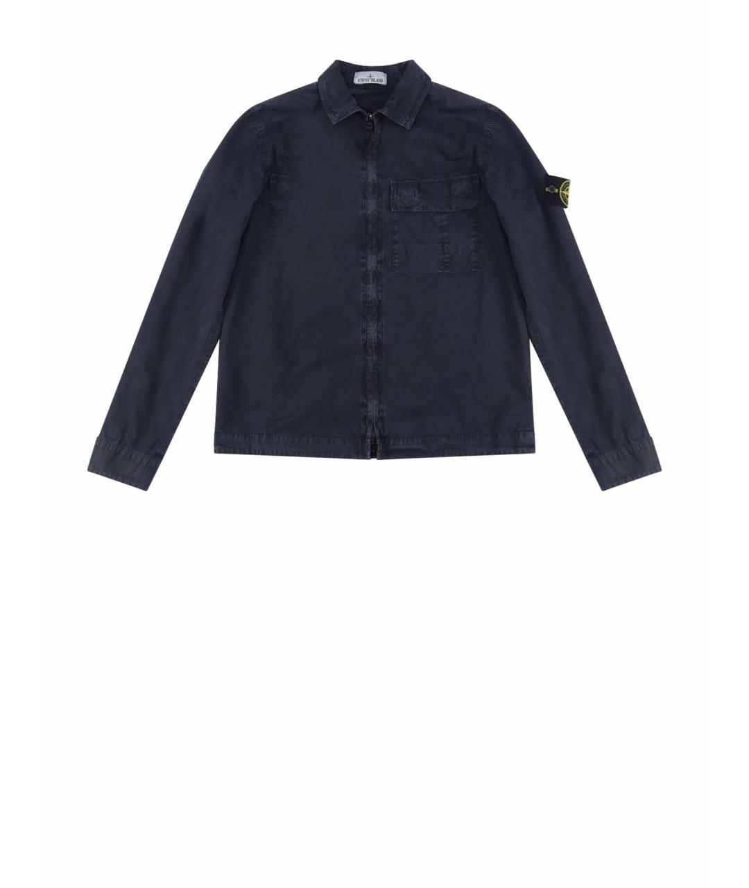 STONE ISLAND Синяя хлопковая кэжуал рубашка, фото 8