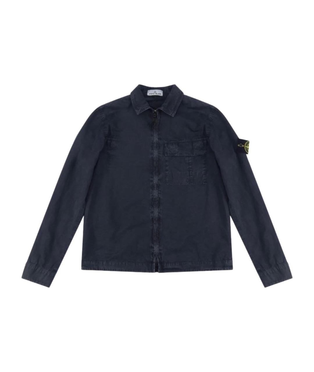 STONE ISLAND Синяя хлопковая кэжуал рубашка, фото 1