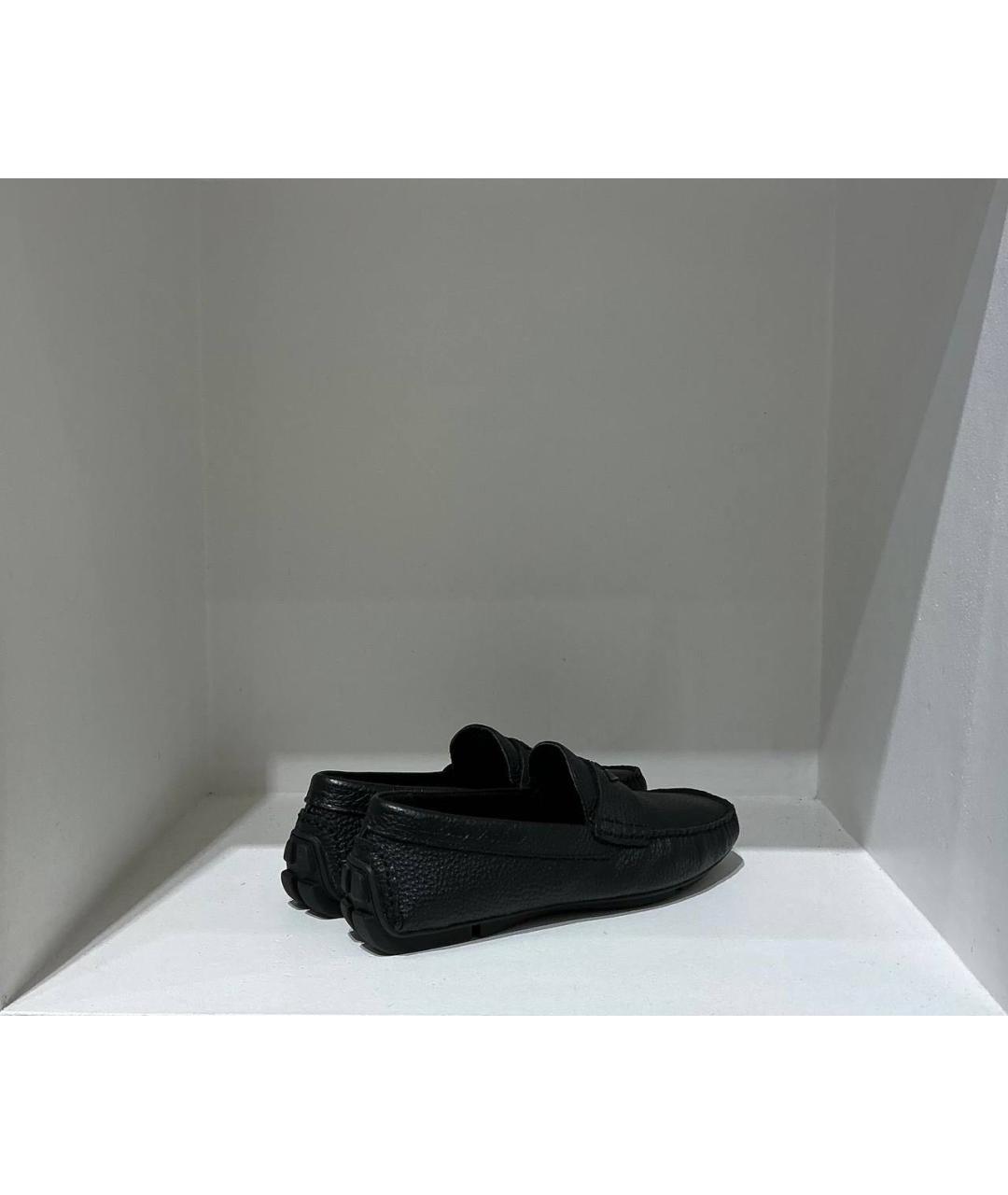 EMPORIO ARMANI Черные кожаные мокасины, фото 3