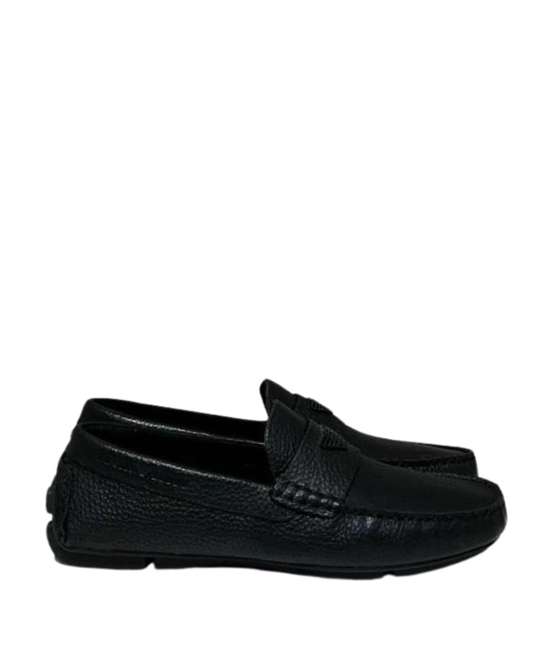 EMPORIO ARMANI Черные кожаные мокасины, фото 1