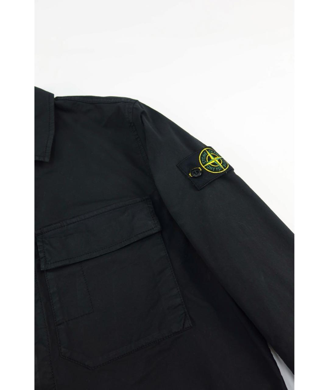 STONE ISLAND Черная хлопковая кэжуал рубашка, фото 4