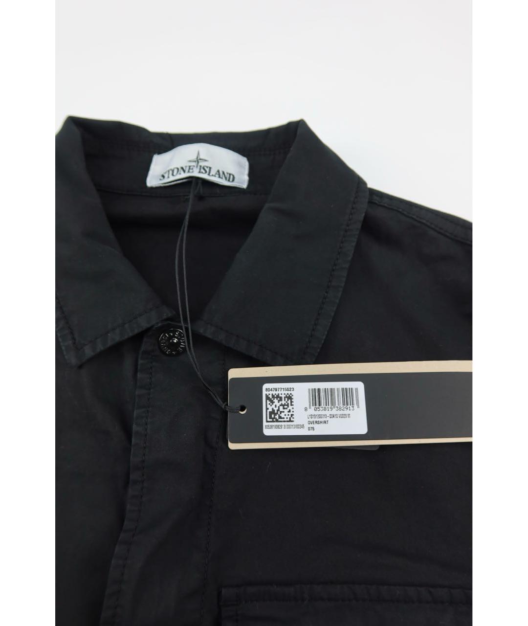 STONE ISLAND Черная хлопковая кэжуал рубашка, фото 6