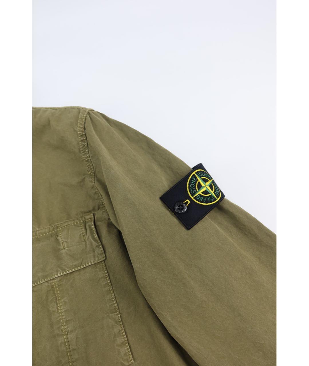 STONE ISLAND Хаки хлопковая кэжуал рубашка, фото 4