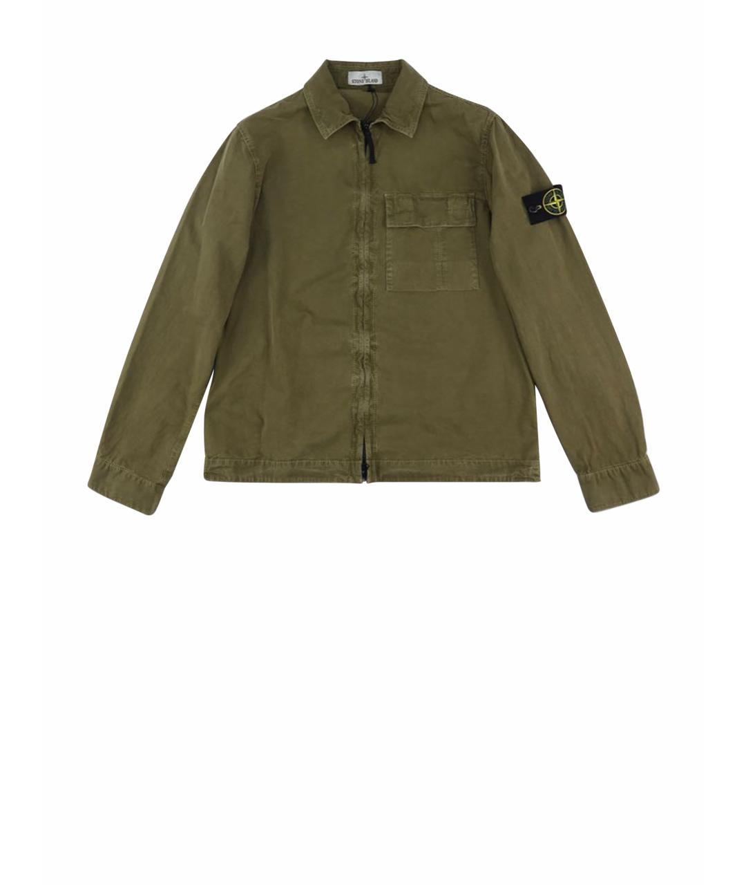 STONE ISLAND Хаки хлопковая кэжуал рубашка, фото 8