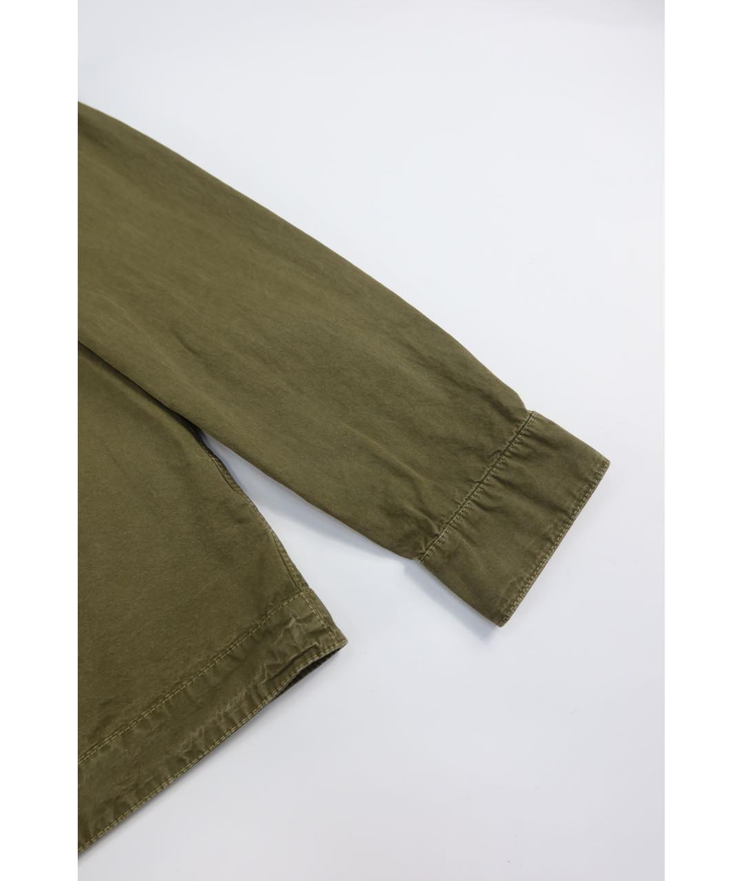 STONE ISLAND Хаки хлопковая кэжуал рубашка, фото 3