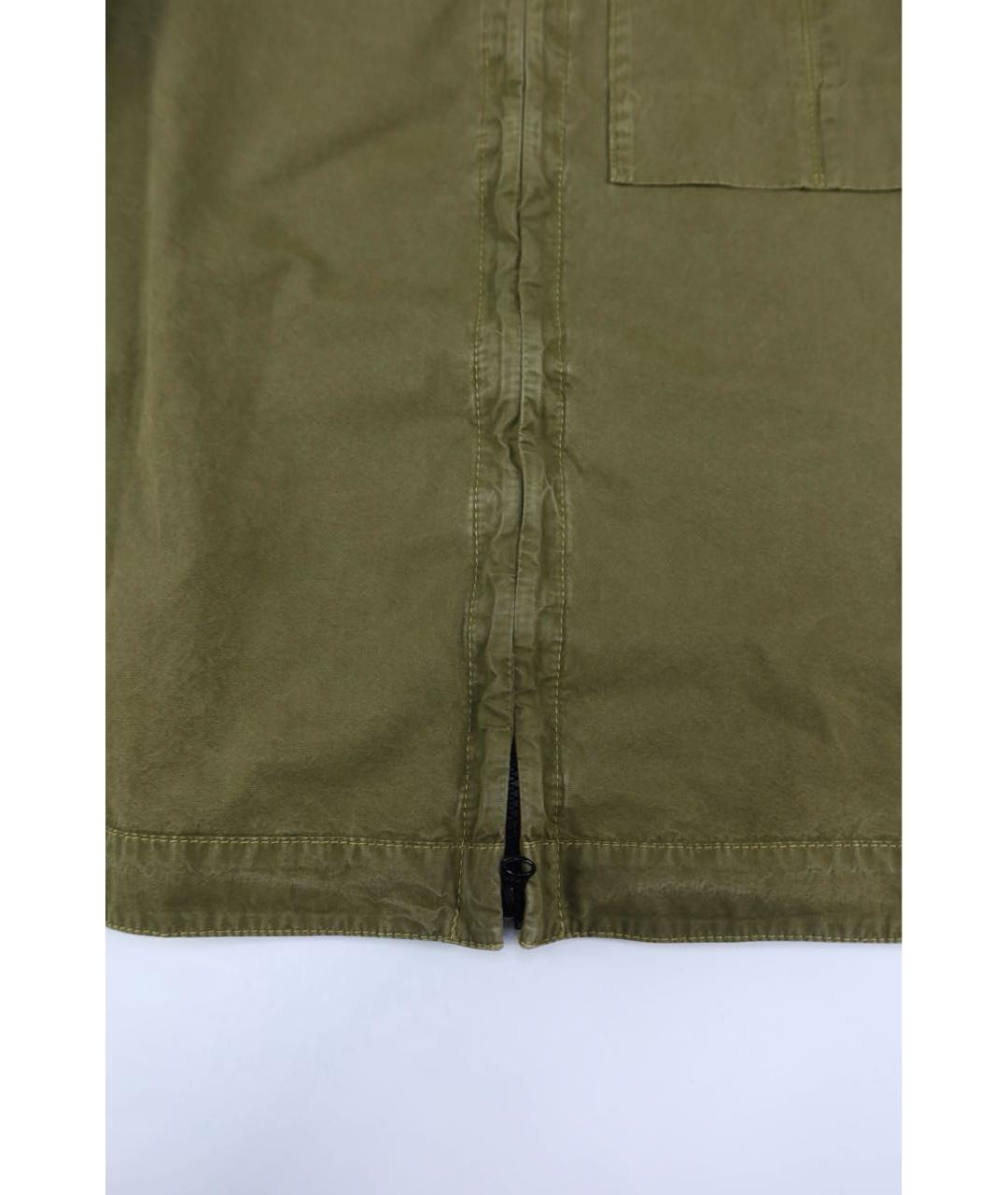 STONE ISLAND Хаки хлопковая кэжуал рубашка, фото 2