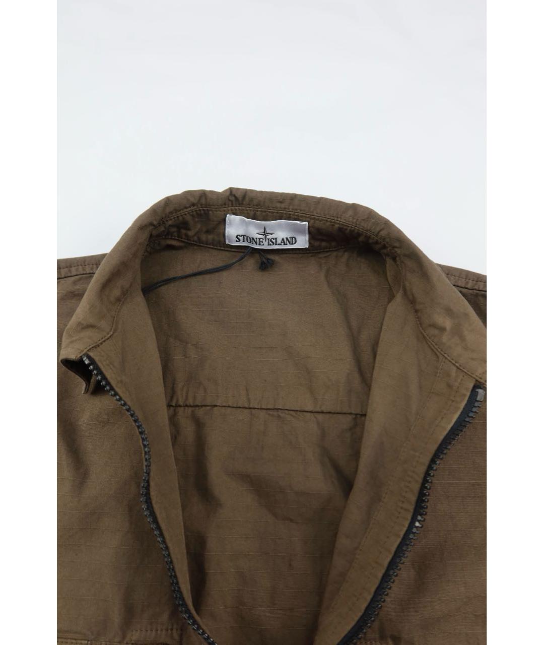 STONE ISLAND Коричневая хлопковая кэжуал рубашка, фото 6