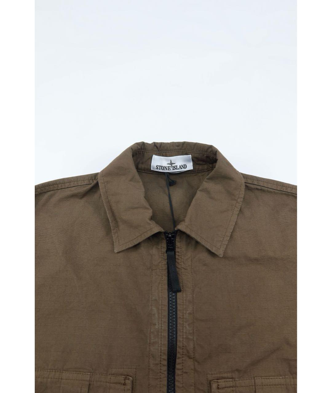 STONE ISLAND Коричневая хлопковая кэжуал рубашка, фото 5
