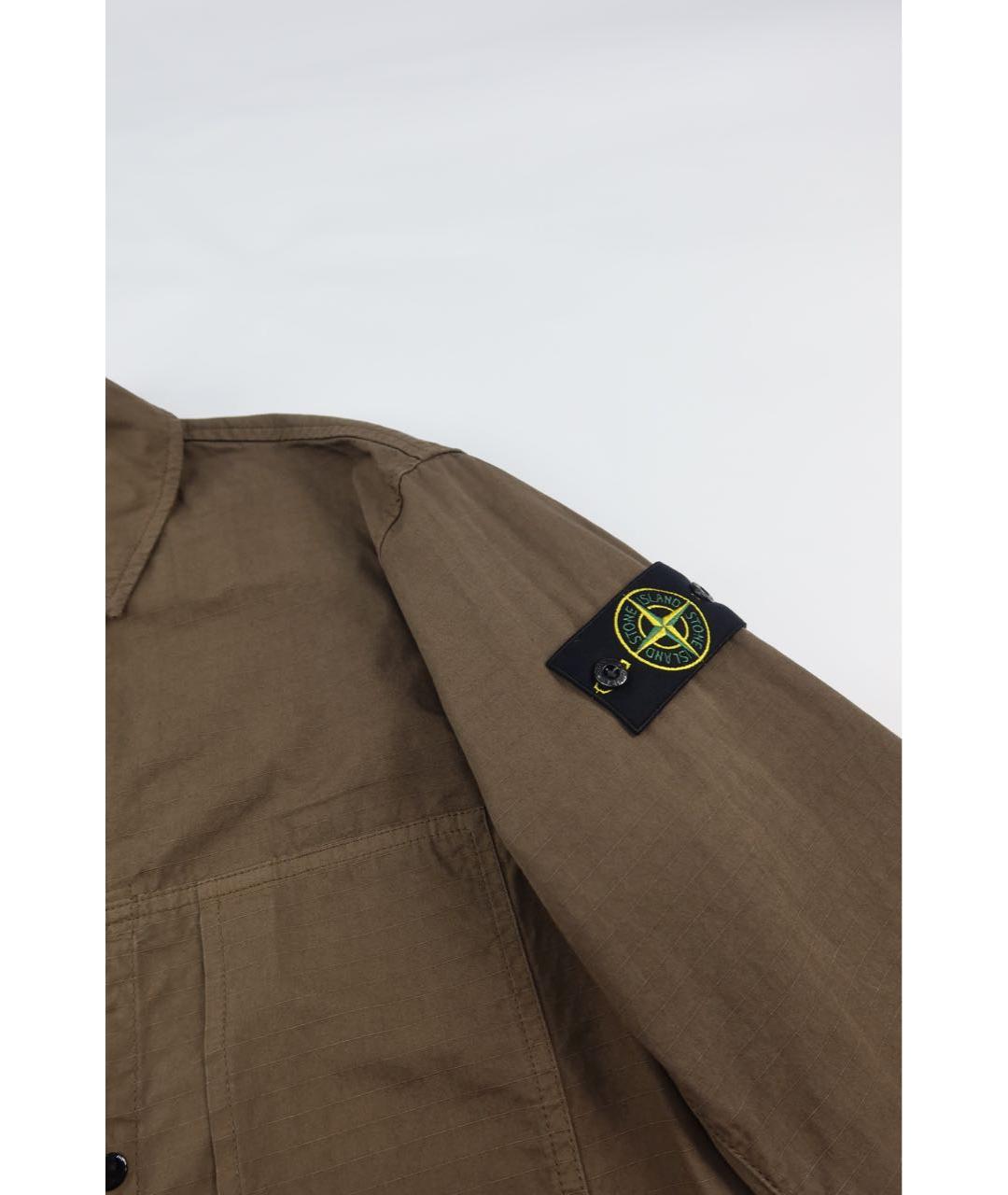 STONE ISLAND Коричневая хлопковая кэжуал рубашка, фото 4