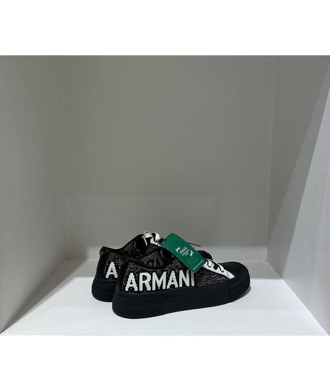 EMPORIO ARMANI Мульти текстильные низкие кроссовки / кеды, фото 3