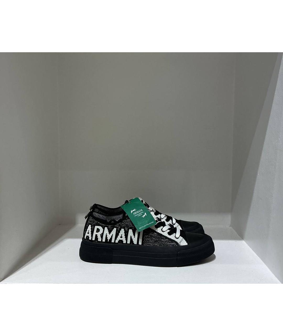 EMPORIO ARMANI Мульти текстильные низкие кроссовки / кеды, фото 4