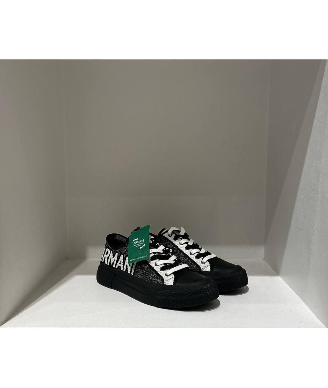 EMPORIO ARMANI Мульти текстильные низкие кроссовки / кеды, фото 2
