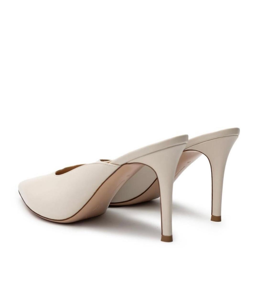 GIANVITO ROSSI Бежевые кожаные мюли, фото 5
