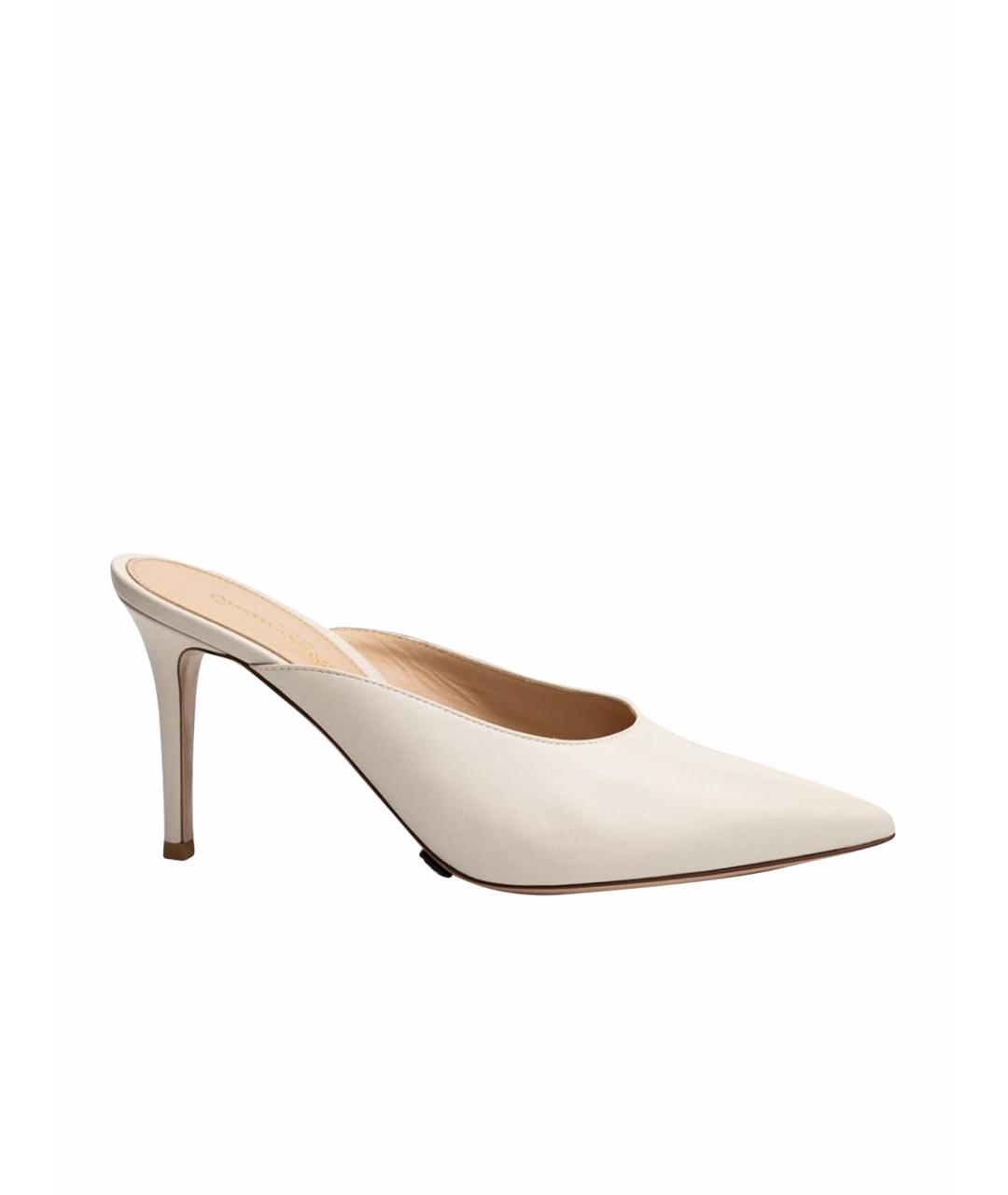 GIANVITO ROSSI Бежевые кожаные мюли, фото 1