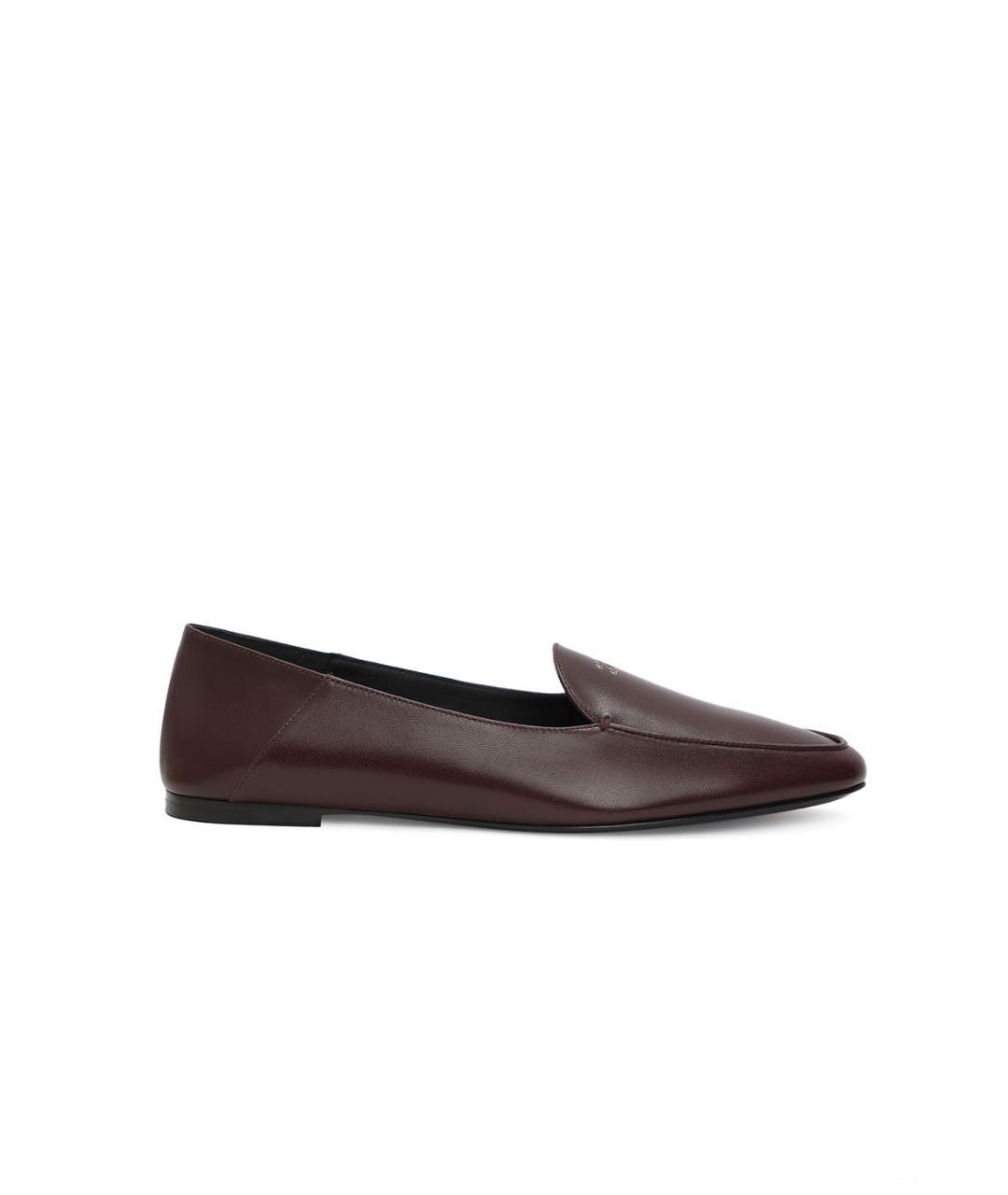 CELINE Бордовые кожаные лоферы, фото 1
