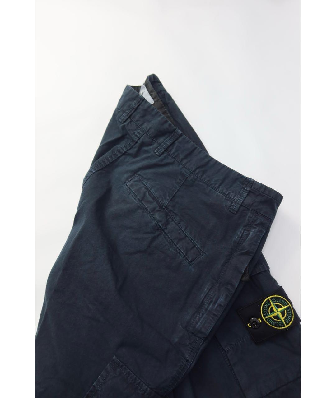STONE ISLAND Темно-синие хлопковые повседневные брюки, фото 6