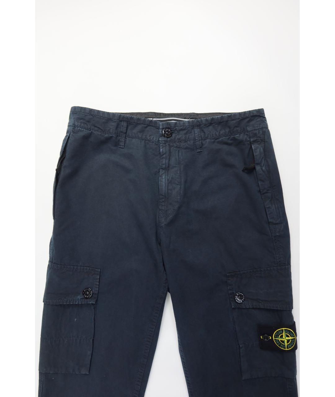 STONE ISLAND Темно-синие хлопковые повседневные брюки, фото 2
