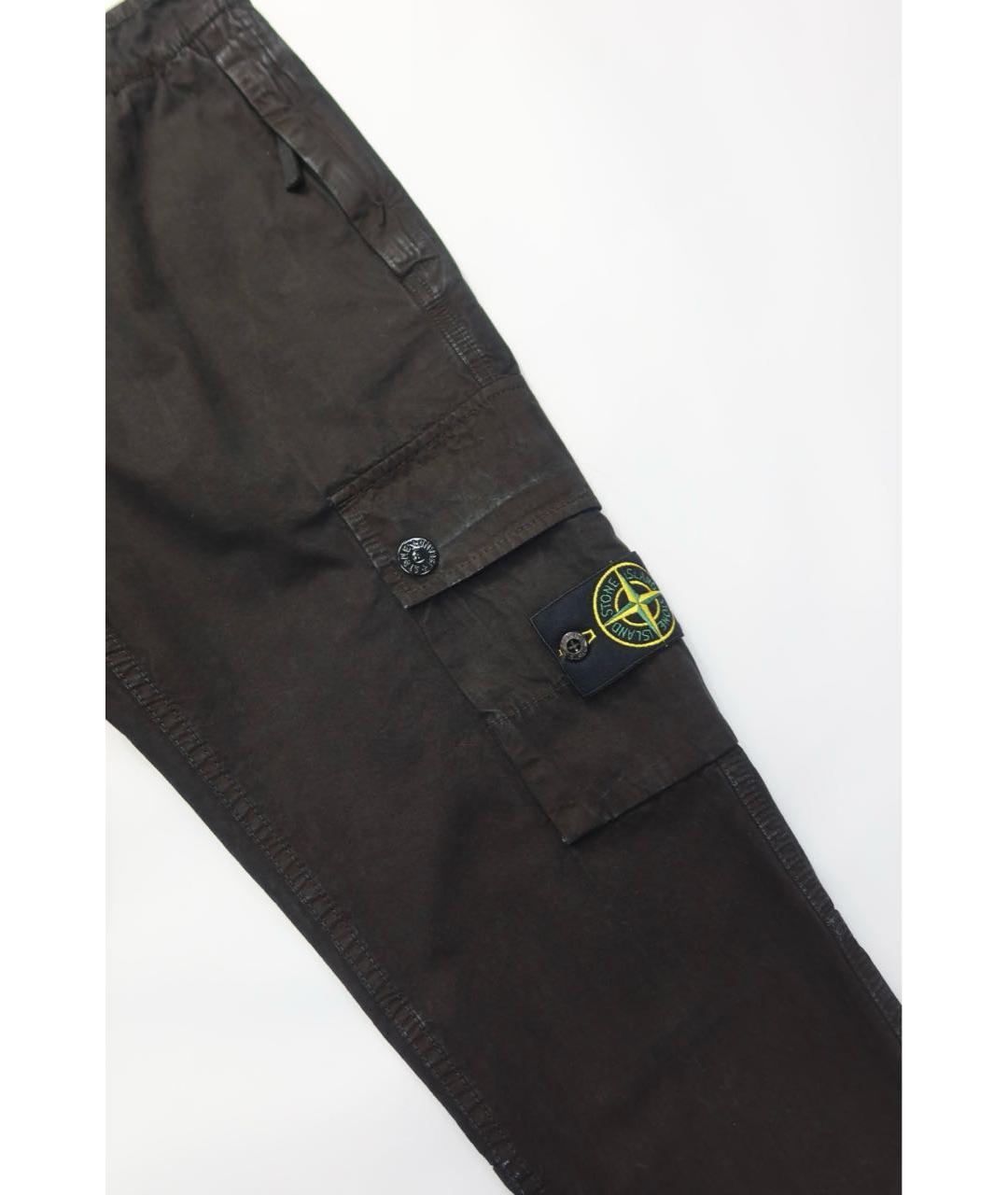 STONE ISLAND Черные хлопковые повседневные брюки, фото 3