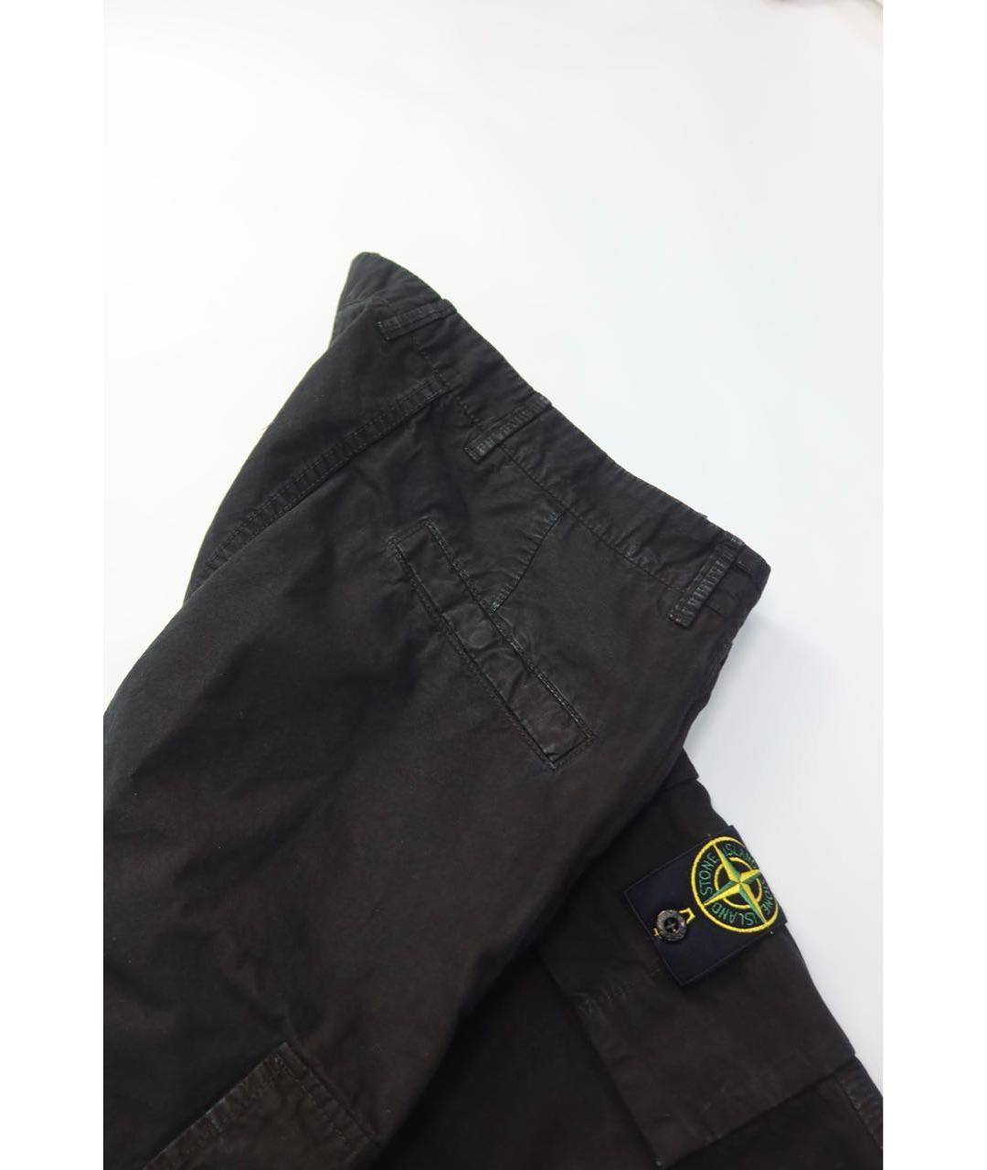STONE ISLAND Черные хлопковые повседневные брюки, фото 6