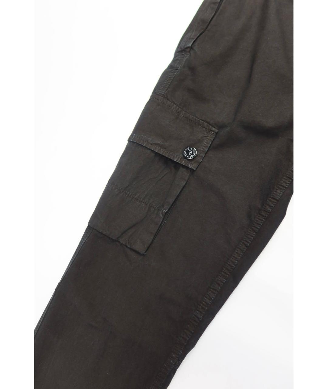 STONE ISLAND Черные хлопковые повседневные брюки, фото 4