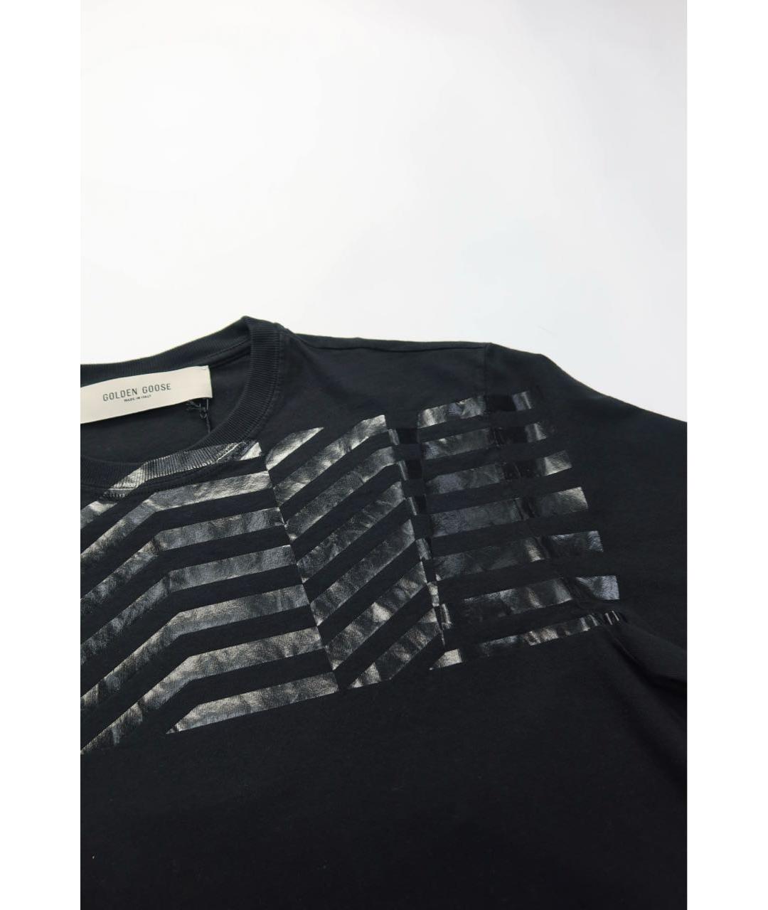 GOLDEN GOOSE DELUXE BRAND Черная хлопковая футболка, фото 2
