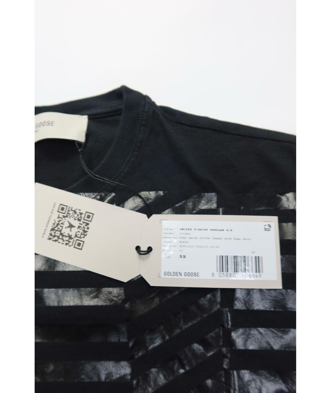 GOLDEN GOOSE DELUXE BRAND Черная хлопковая футболка, фото 4