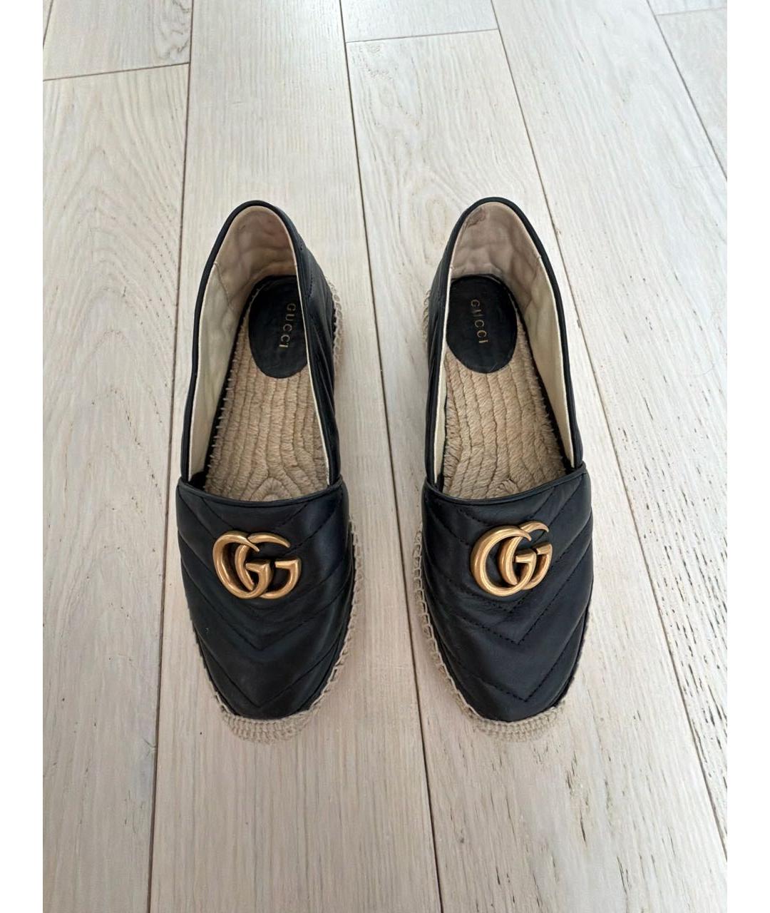GUCCI Черные кожаные эспадрильи, фото 2