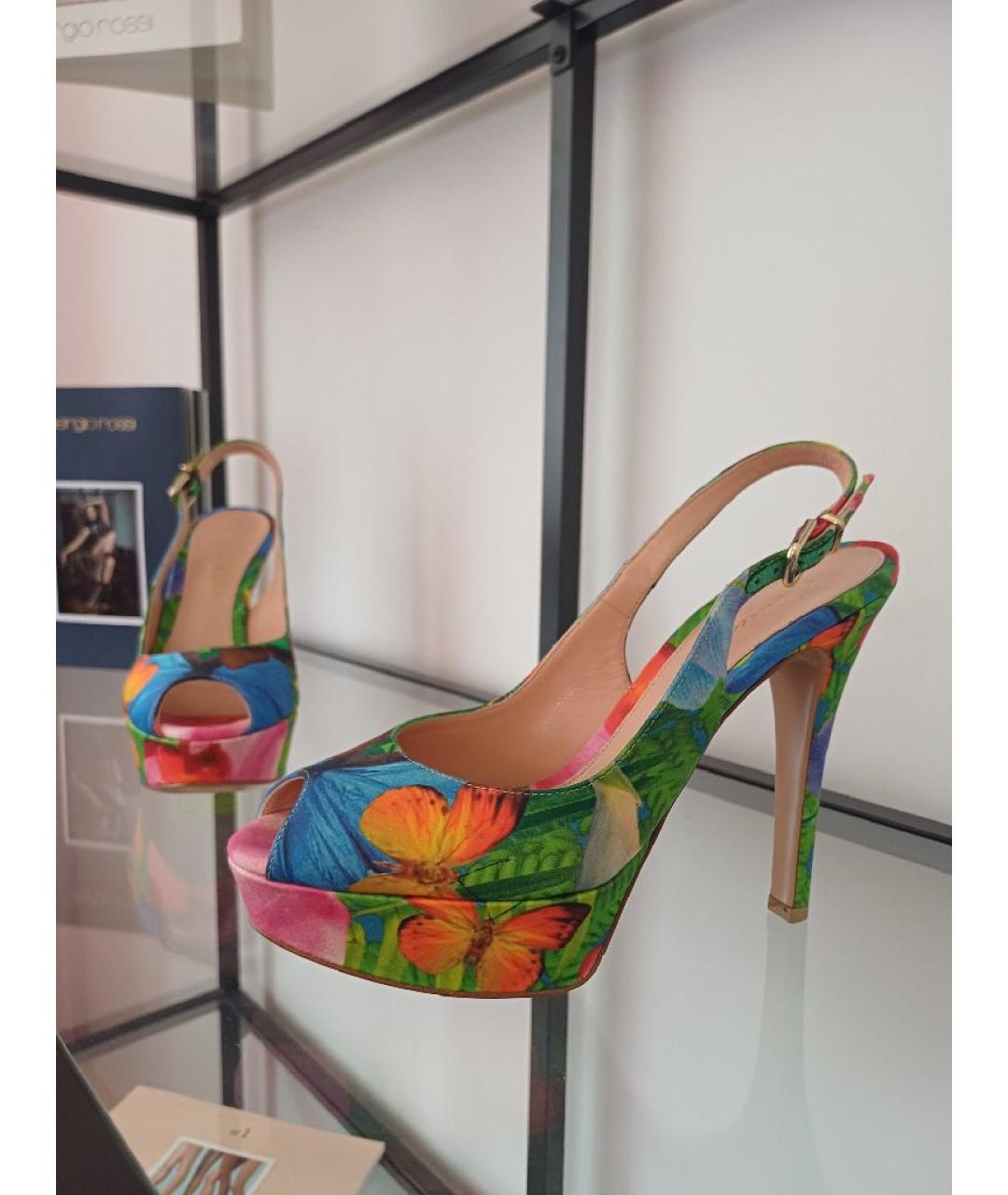 GIANVITO ROSSI Мульти кожаные босоножки, фото 5