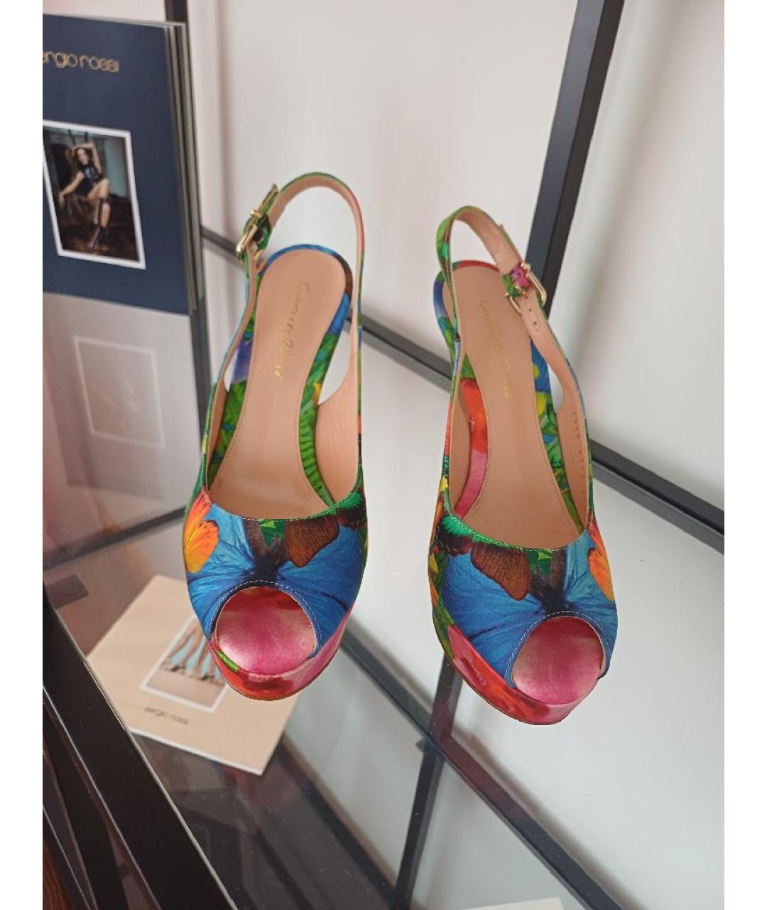 GIANVITO ROSSI Мульти кожаные босоножки, фото 7