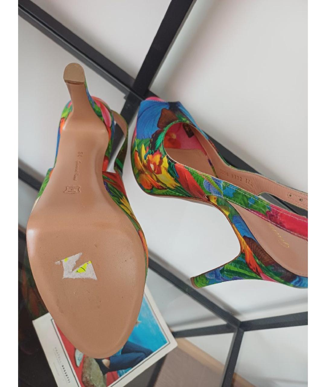 GIANVITO ROSSI Мульти кожаные босоножки, фото 9