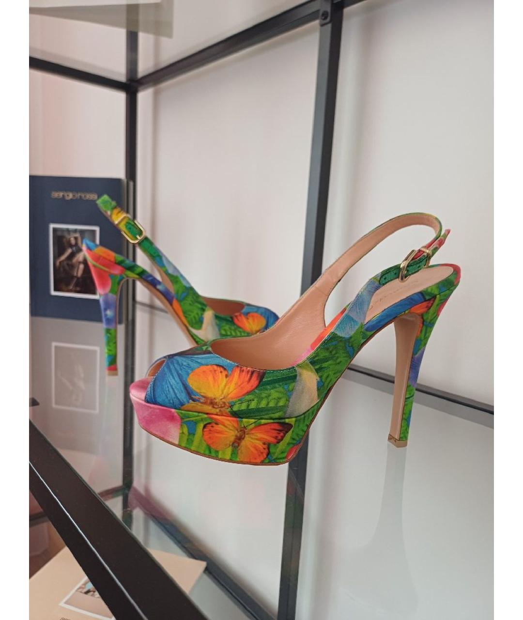 GIANVITO ROSSI Мульти кожаные босоножки, фото 4
