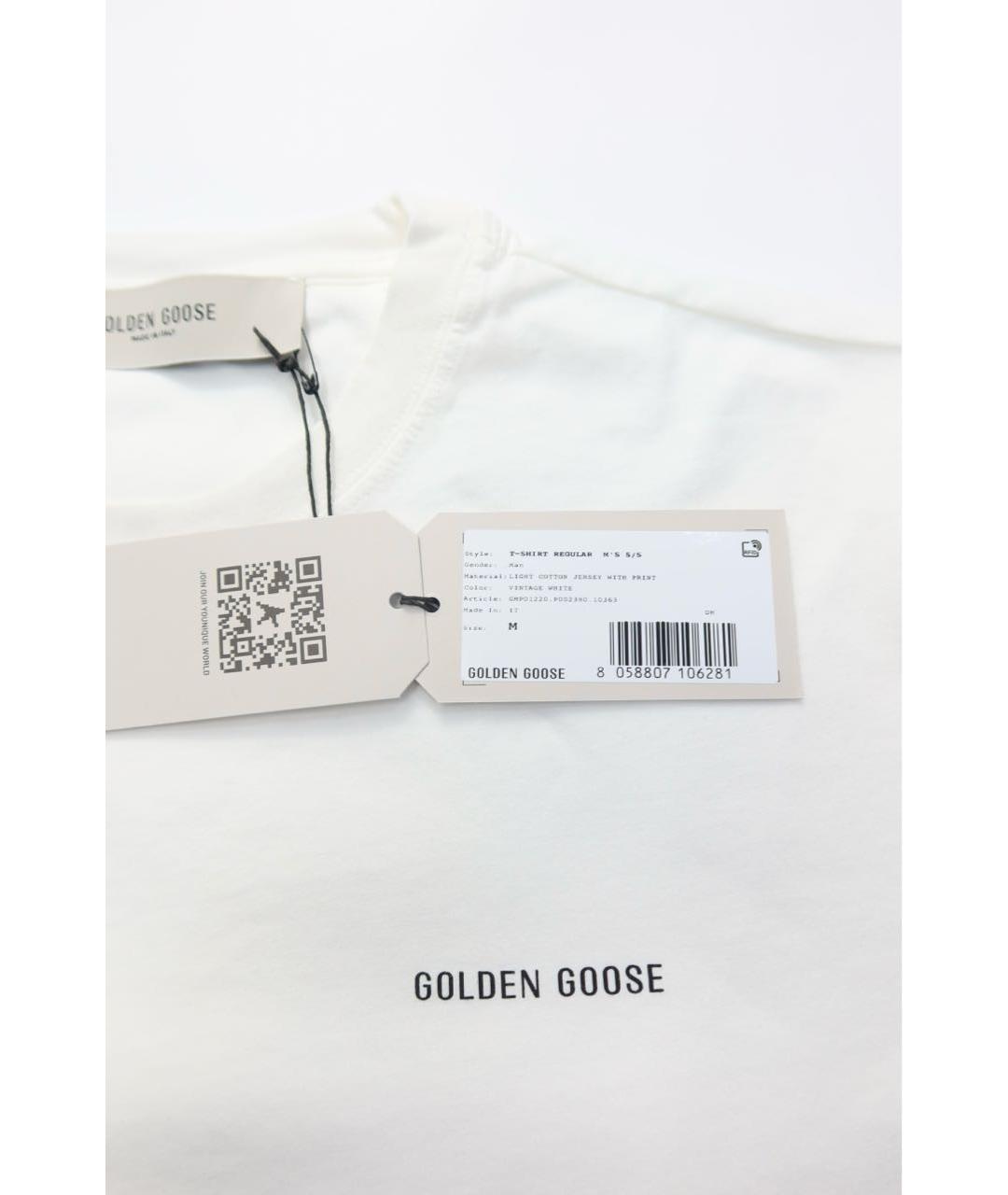 GOLDEN GOOSE DELUXE BRAND Белая хлопковая футболка, фото 4