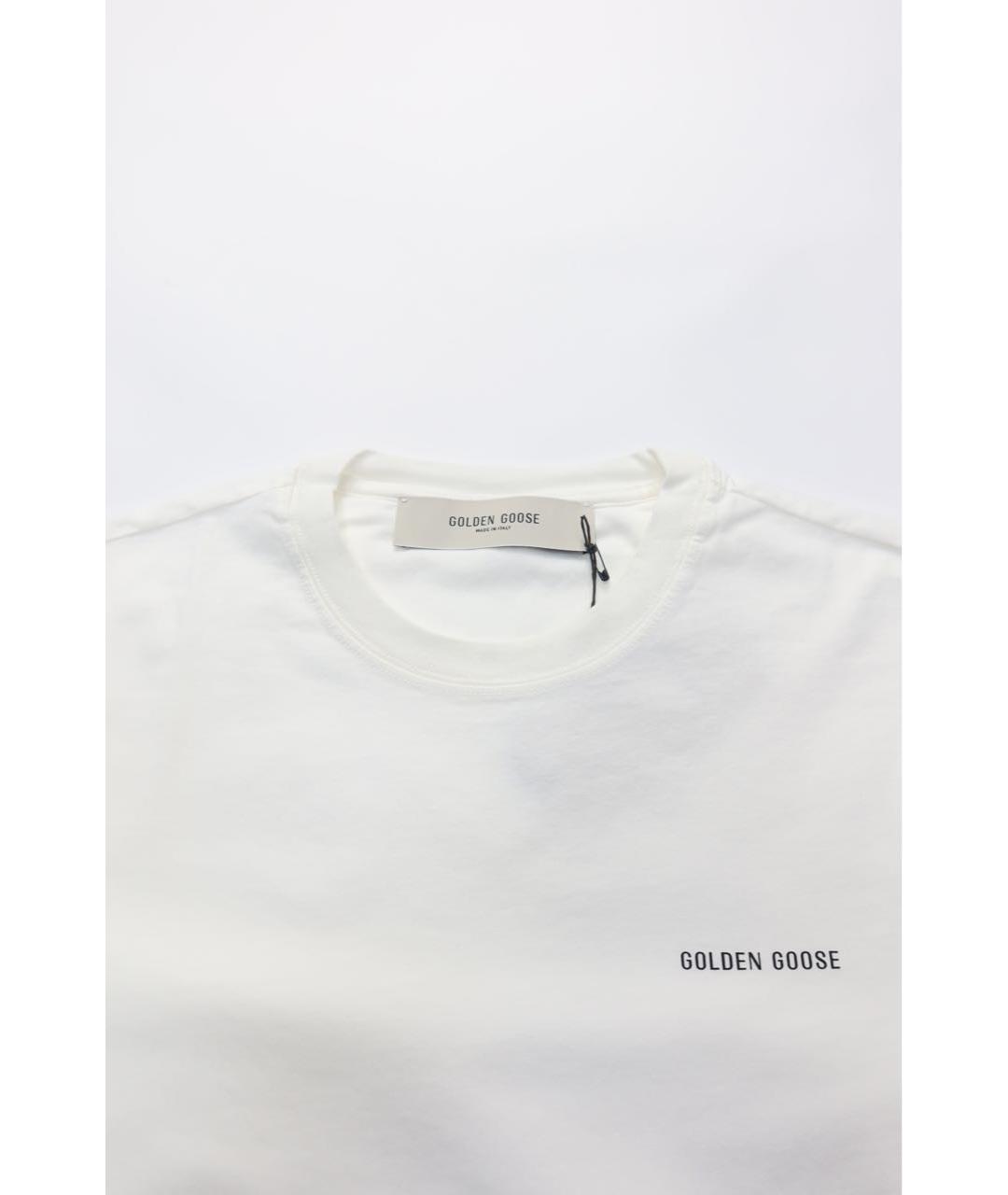 GOLDEN GOOSE DELUXE BRAND Белая хлопковая футболка, фото 3