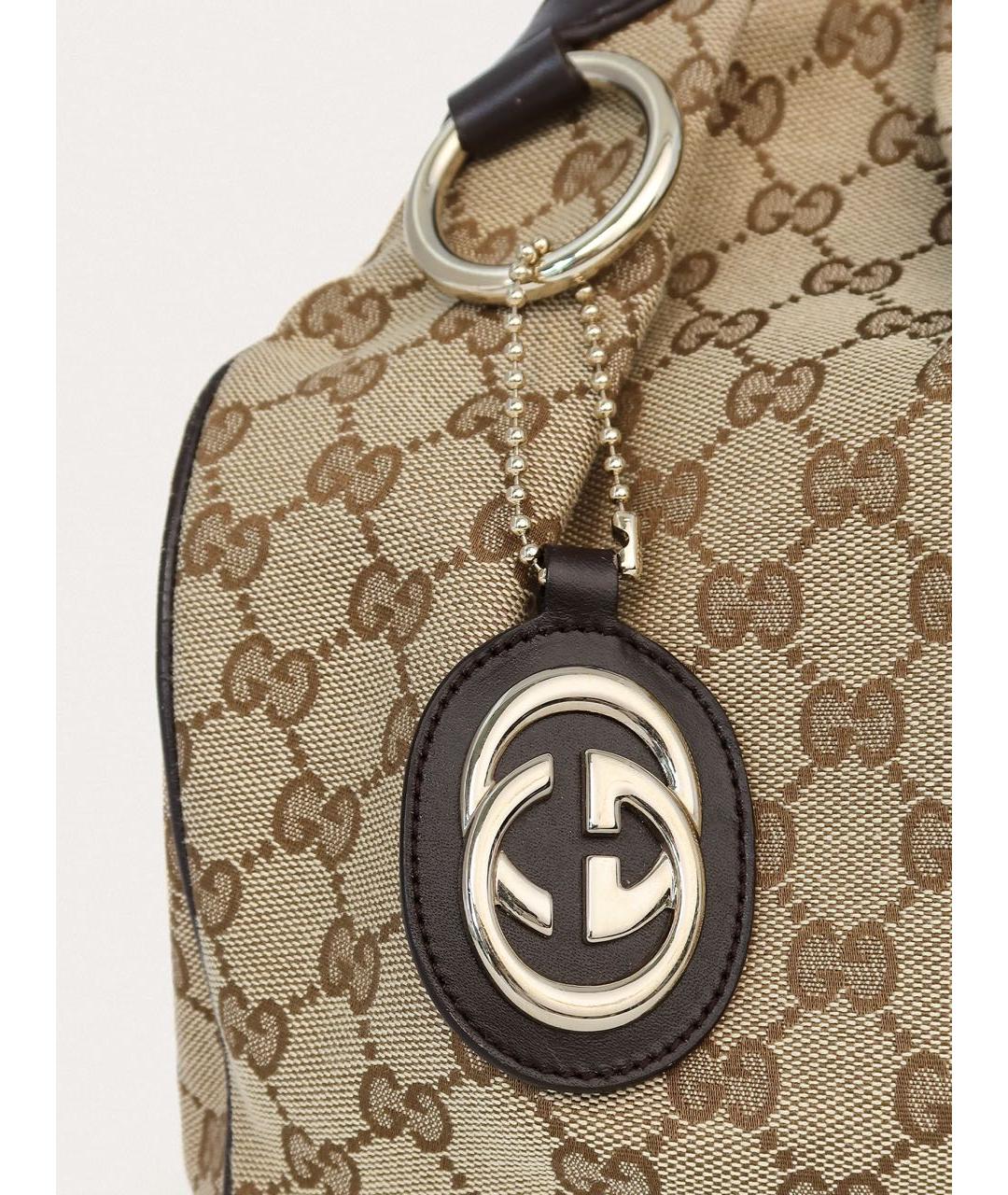 GUCCI Бежевая тканевая сумка тоут, фото 4