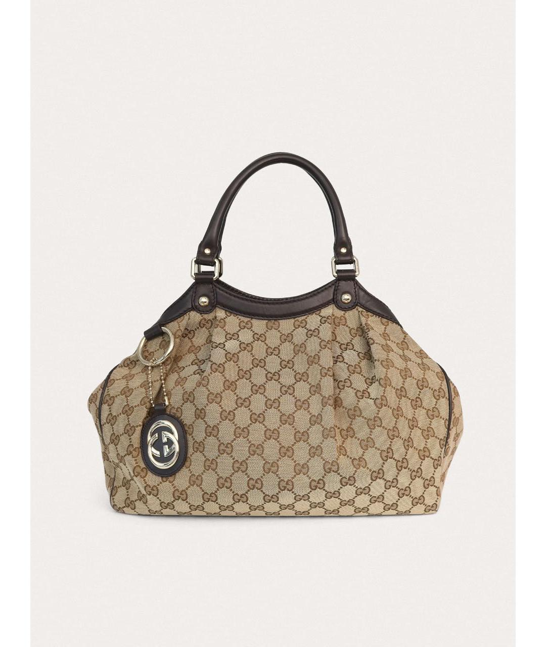 GUCCI Бежевая тканевая сумка тоут, фото 9