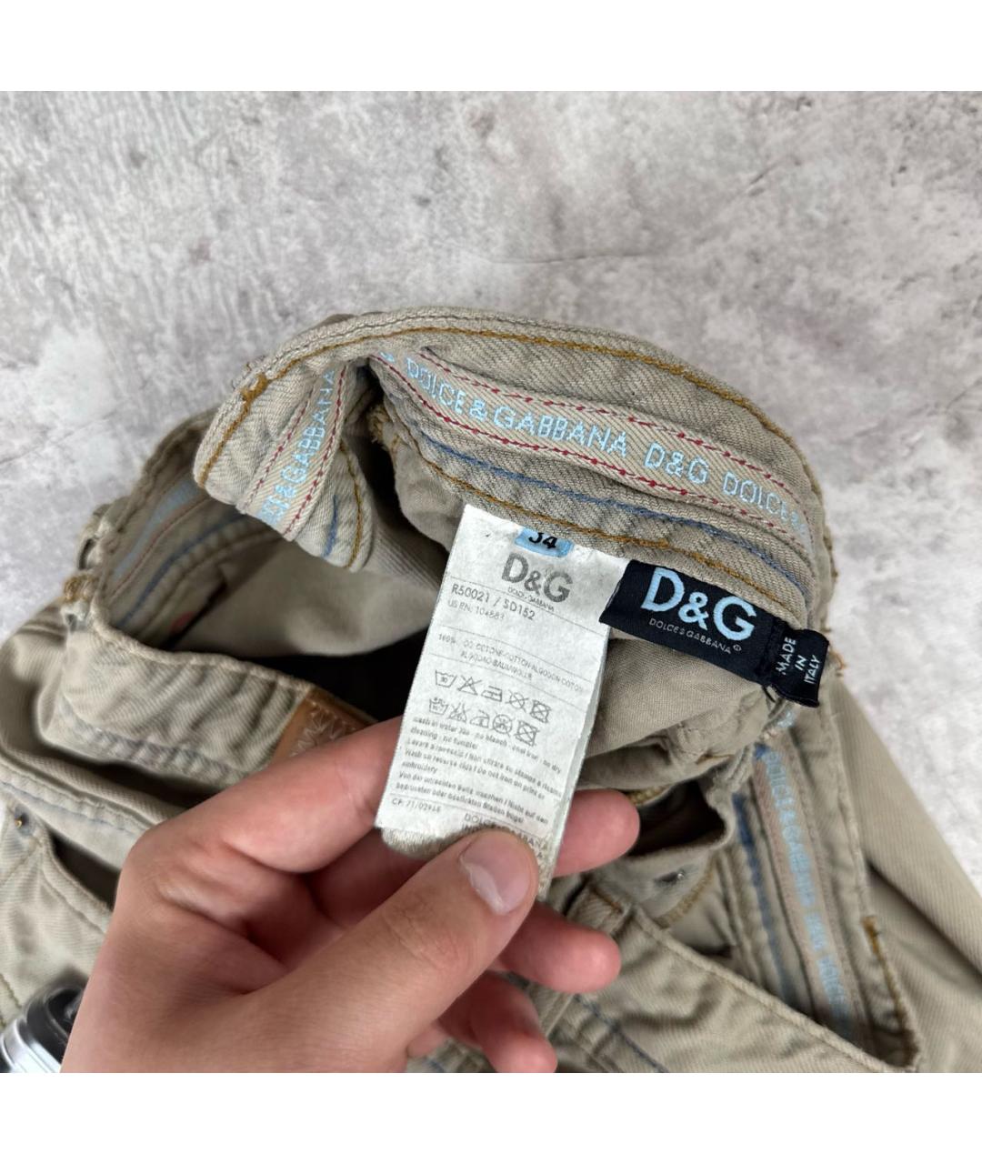 DOLCE&GABBANA Бежевые прямые джинсы, фото 6