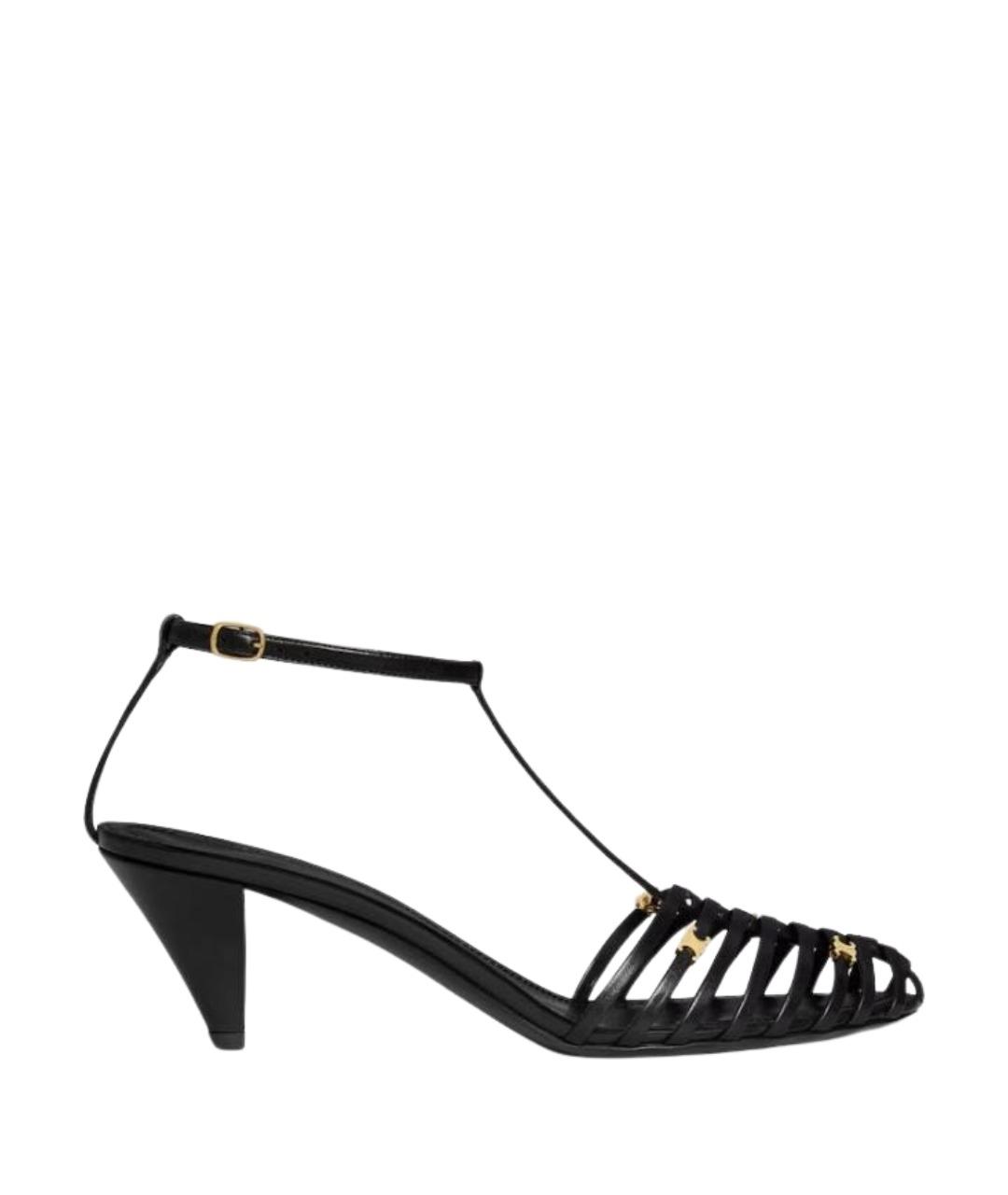 CELINE Черные кожаные босоножки, фото 1