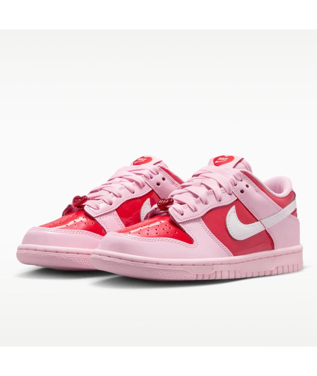 NIKE Розовые низкие кроссовки / кеды из лакированной кожи, фото 2