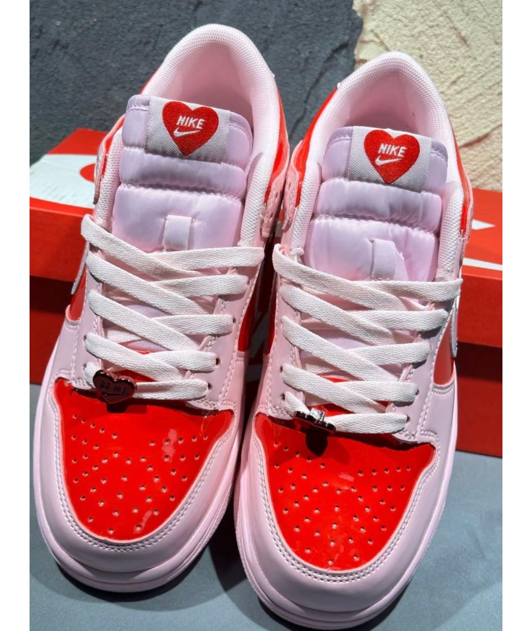 NIKE Розовые низкие кроссовки / кеды из лакированной кожи, фото 3