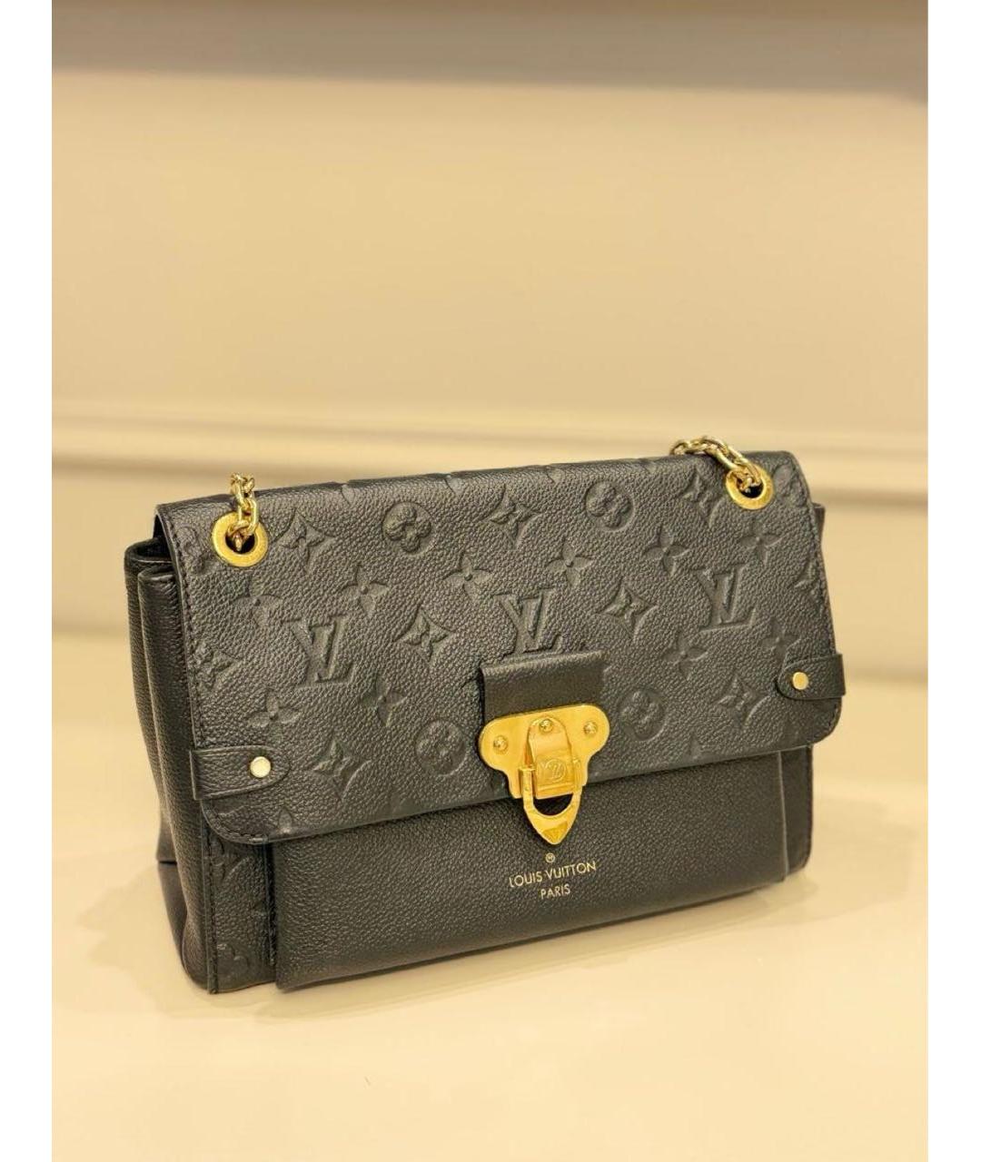 LOUIS VUITTON Черная кожаная сумка через плечо, фото 2