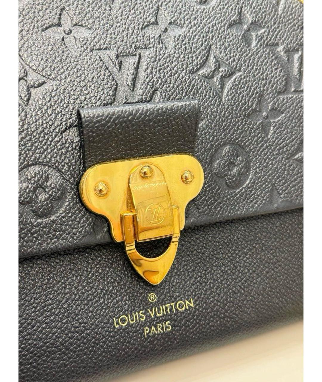 LOUIS VUITTON Черная кожаная сумка через плечо, фото 5