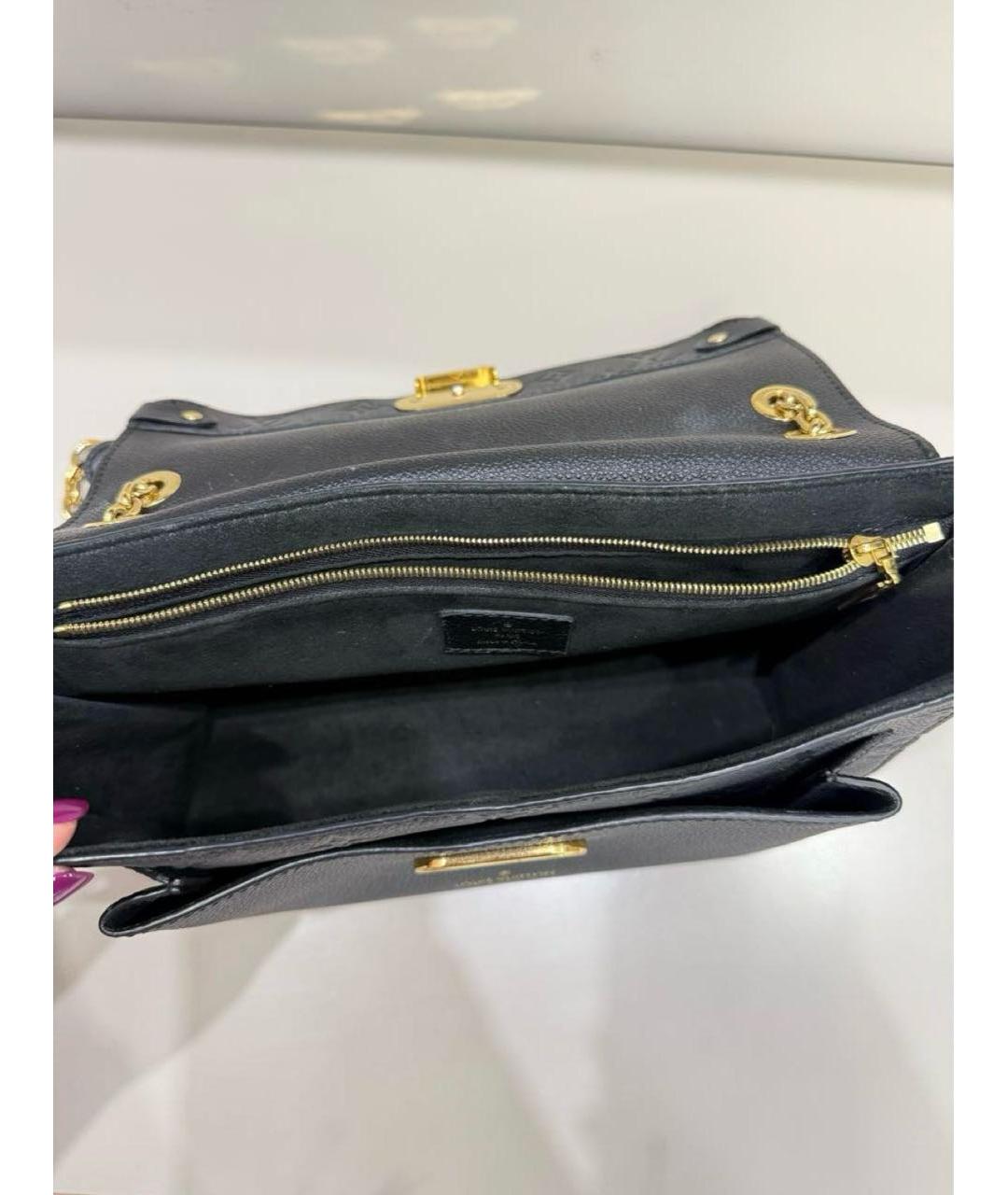 LOUIS VUITTON Черная кожаная сумка через плечо, фото 4
