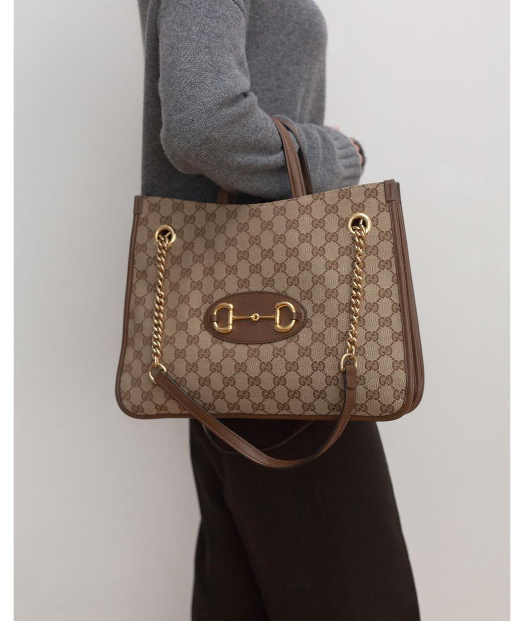 GUCCI Коричневая сумка тоут, фото 3